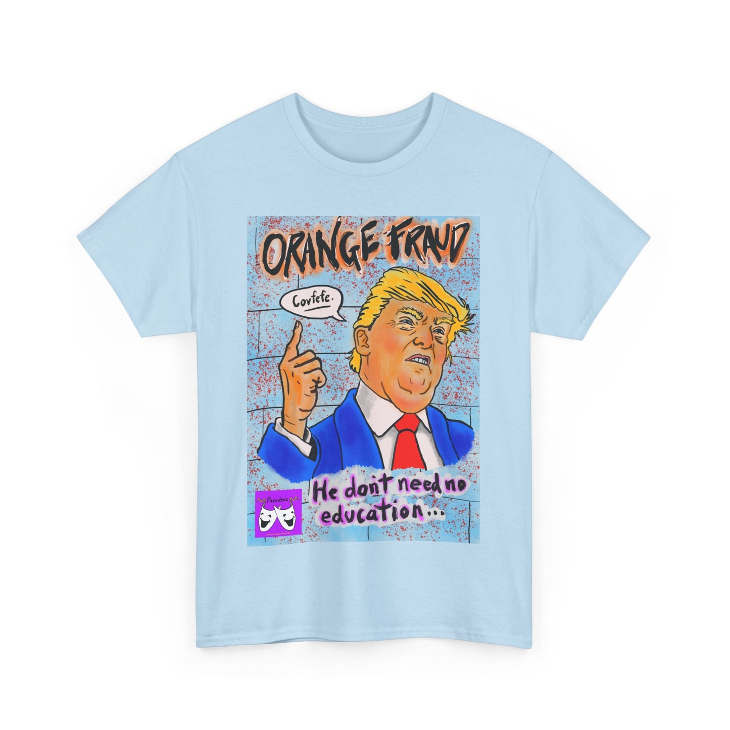 Unisex Heavy Cotton Tee - Orange Fraud, Covfefe
