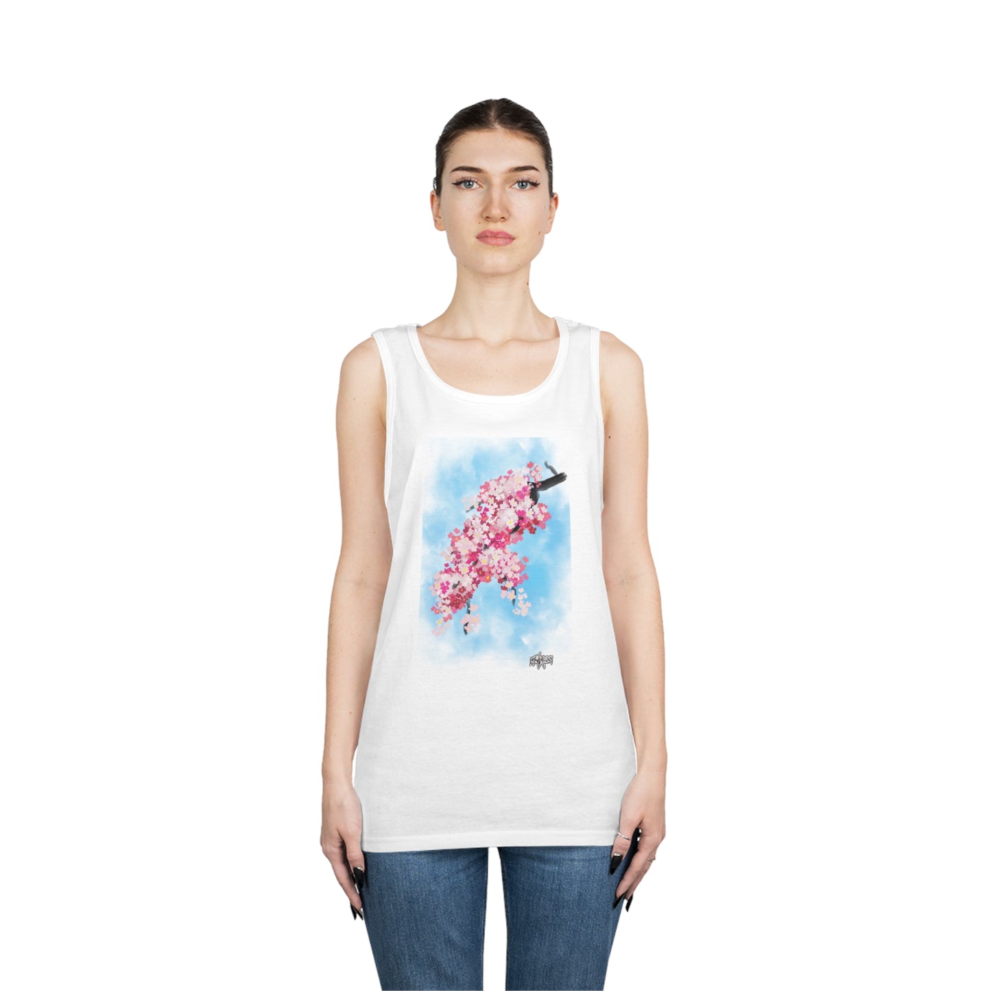 Unisex Heavy Cotton Tank Top - Cherry Blossom