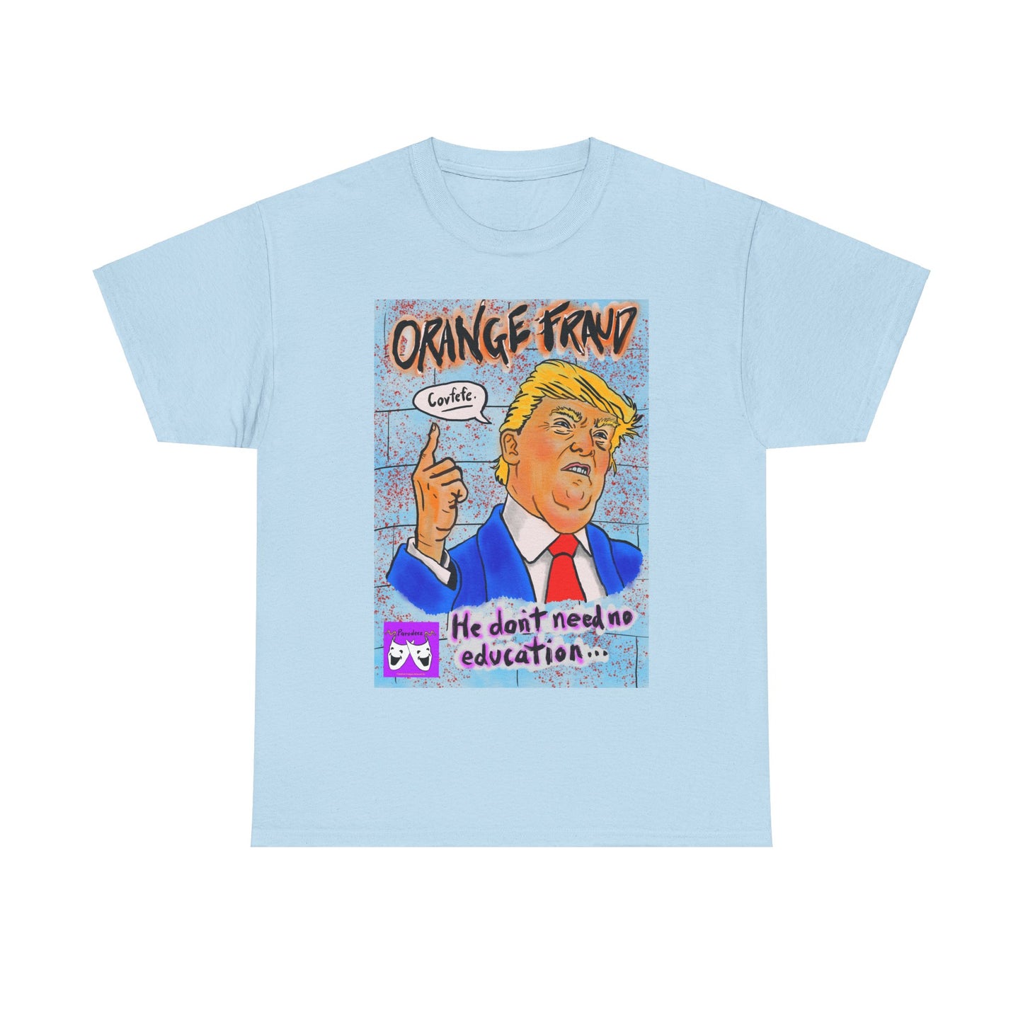 Unisex Heavy Cotton Tee - Orange Fraud, Covfefe