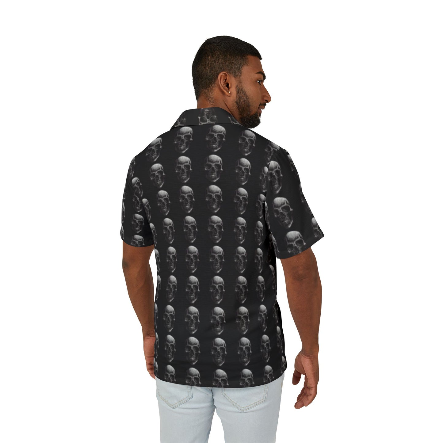 Skull Men's Hawaiian Camp Shirt (AOP)