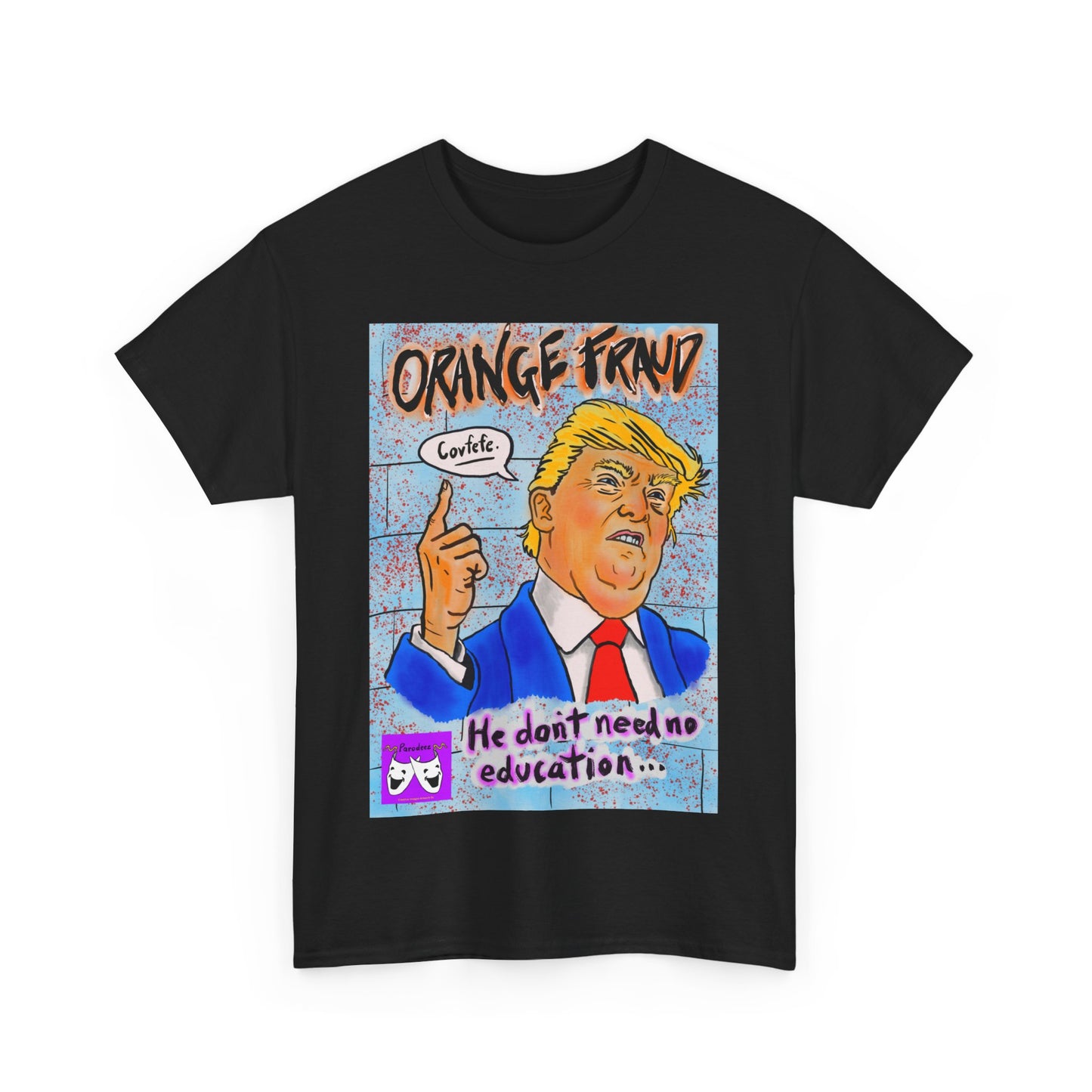 Unisex Heavy Cotton Tee - Orange Fraud, Covfefe