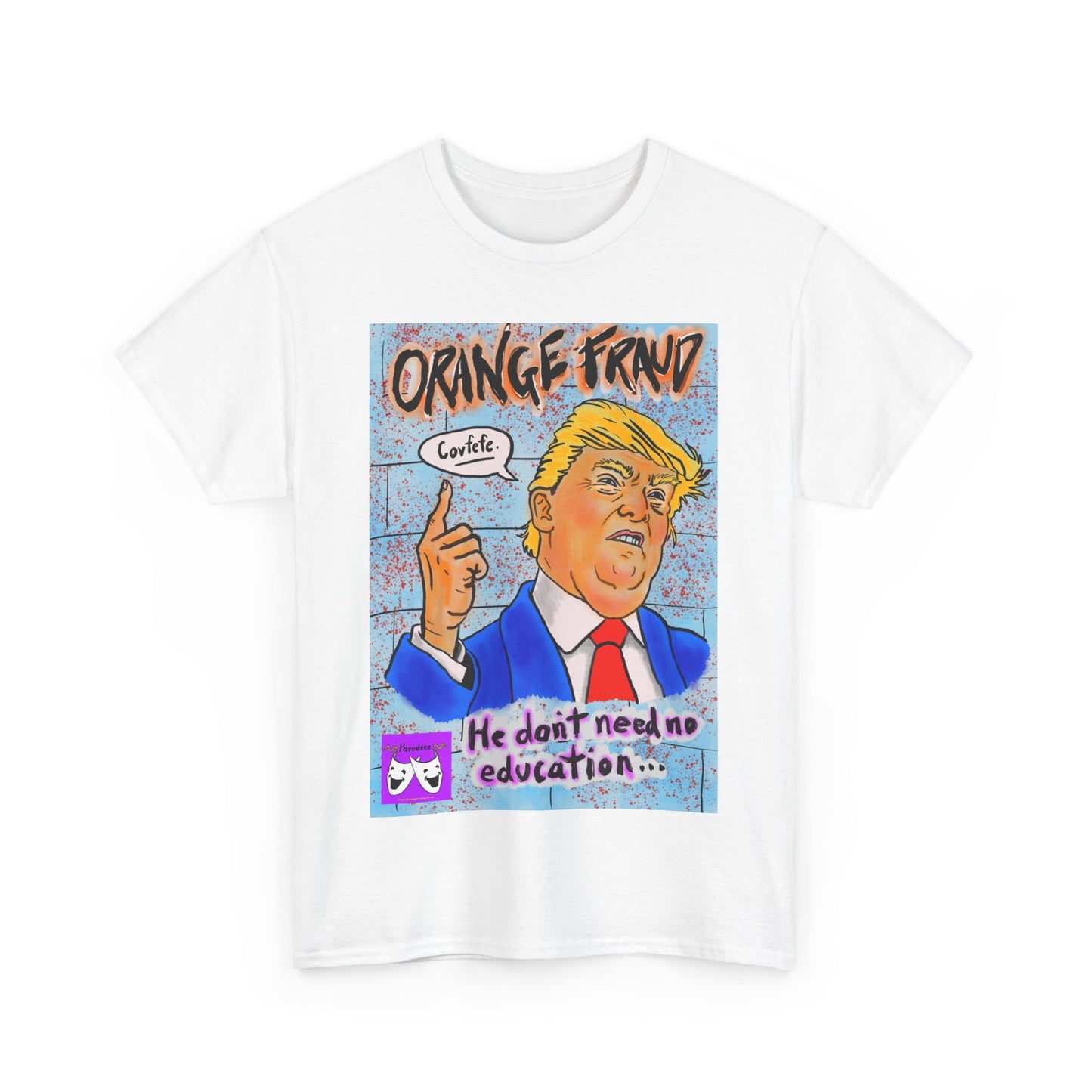 Unisex Heavy Cotton Tee - Orange Fraud, Covfefe