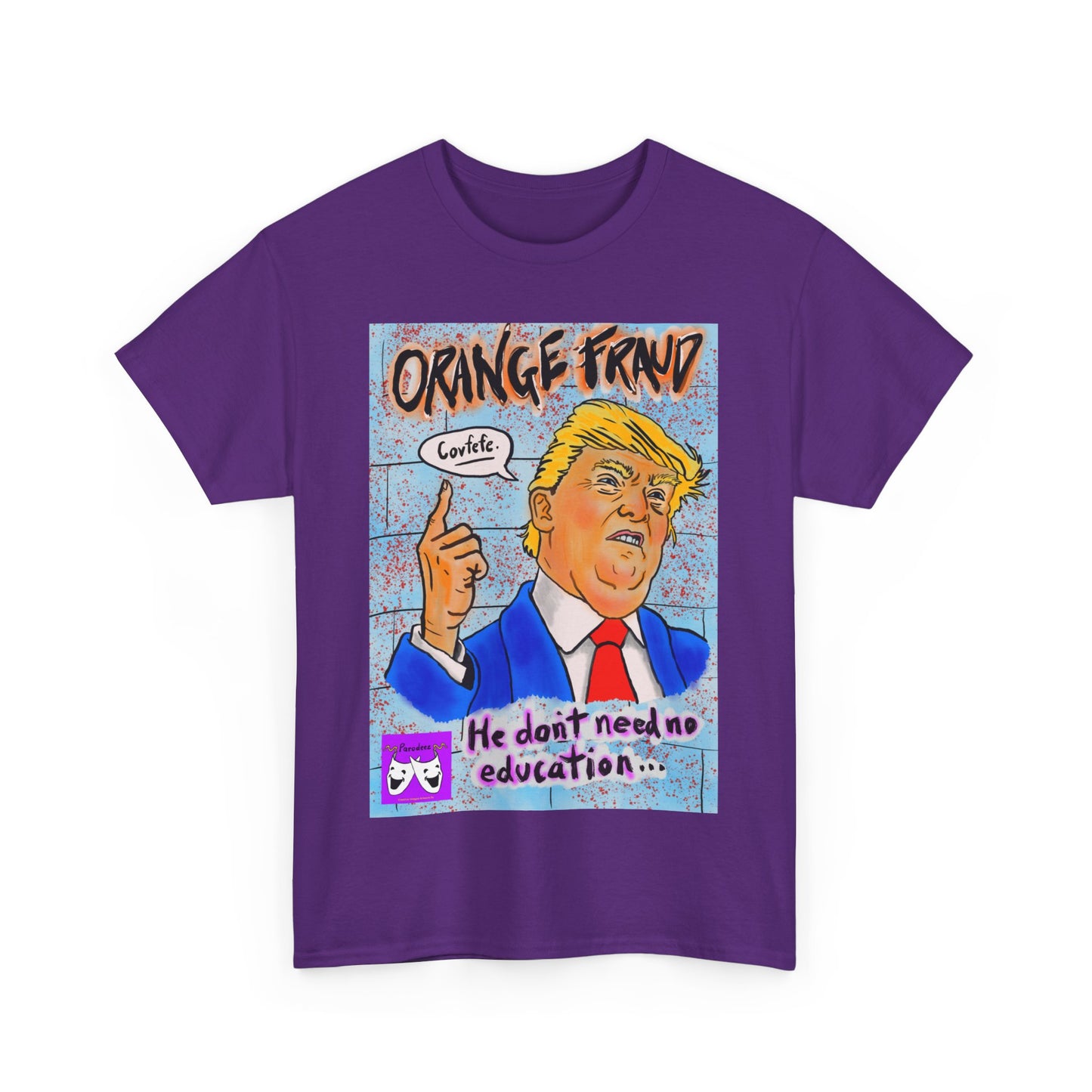 Unisex Heavy Cotton Tee - Orange Fraud, Covfefe
