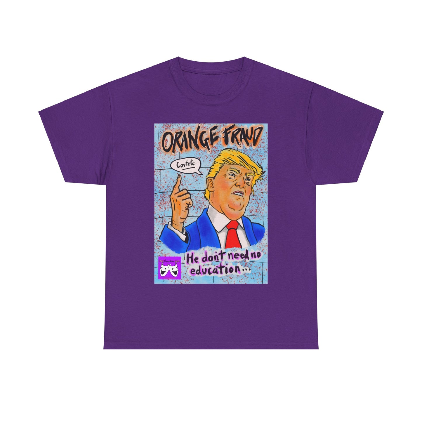 Unisex Heavy Cotton Tee - Orange Fraud, Covfefe