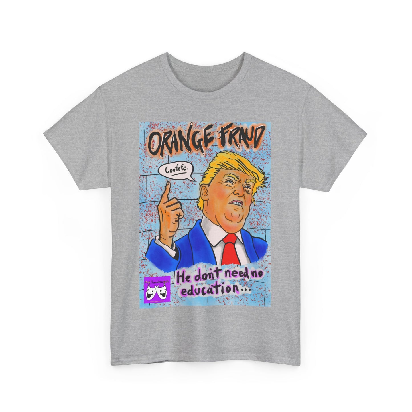 Unisex Heavy Cotton Tee - Orange Fraud, Covfefe