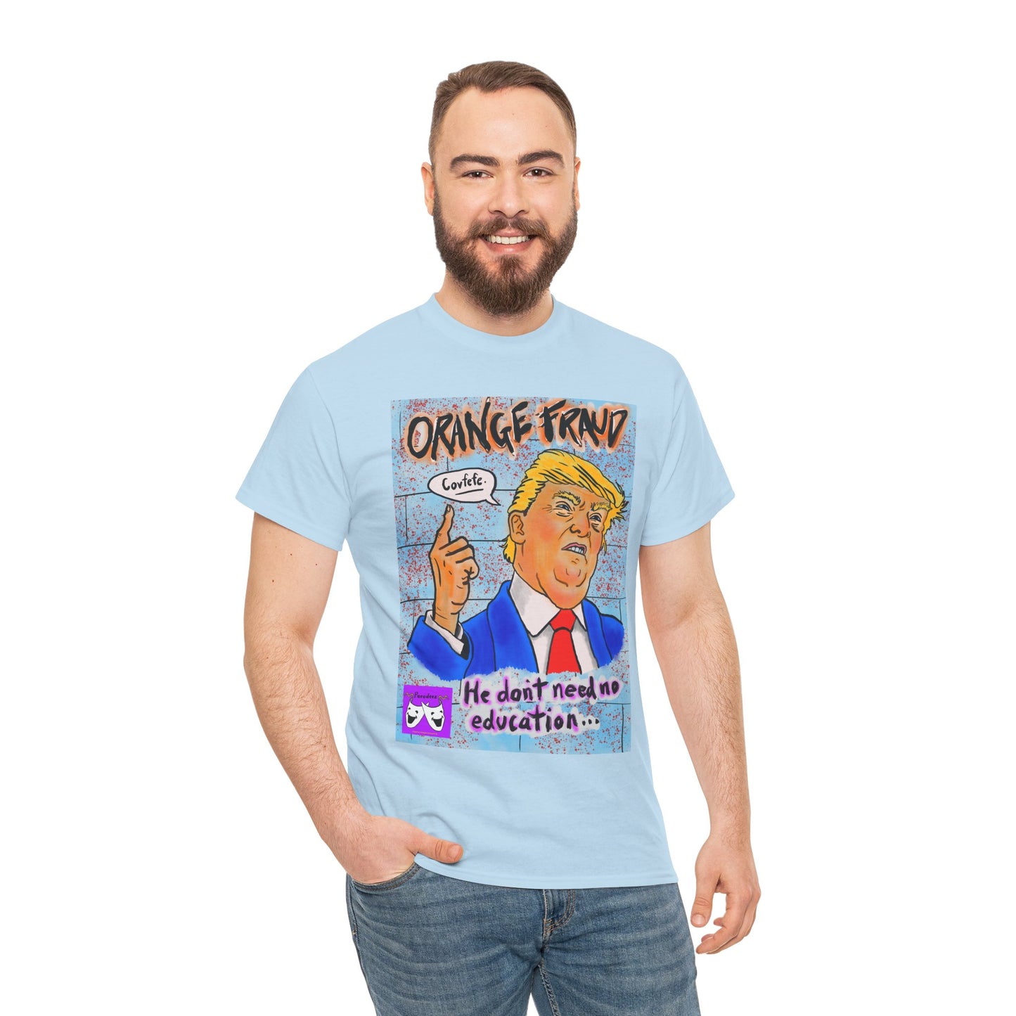 Unisex Heavy Cotton Tee - Orange Fraud, Covfefe