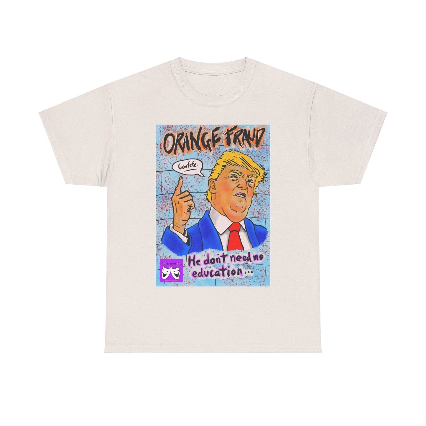 Unisex Heavy Cotton Tee - Orange Fraud, Covfefe