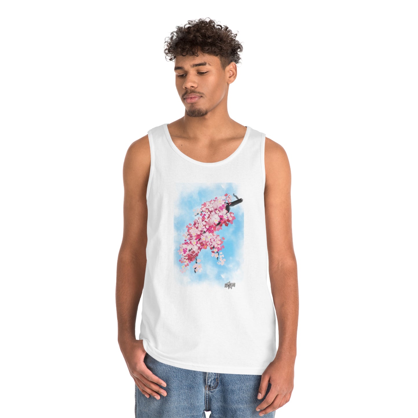 Unisex Heavy Cotton Tank Top - Cherry Blossom