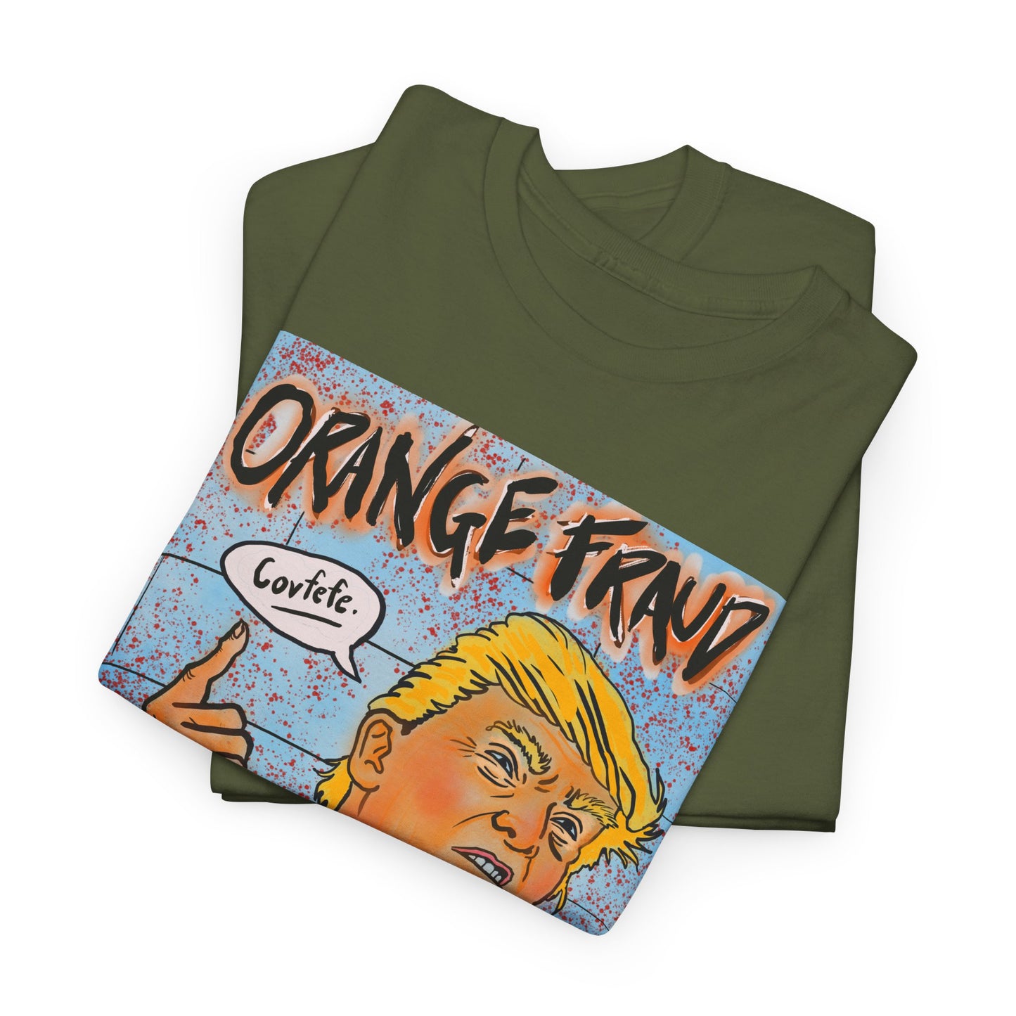 Unisex Heavy Cotton Tee - Orange Fraud, Covfefe