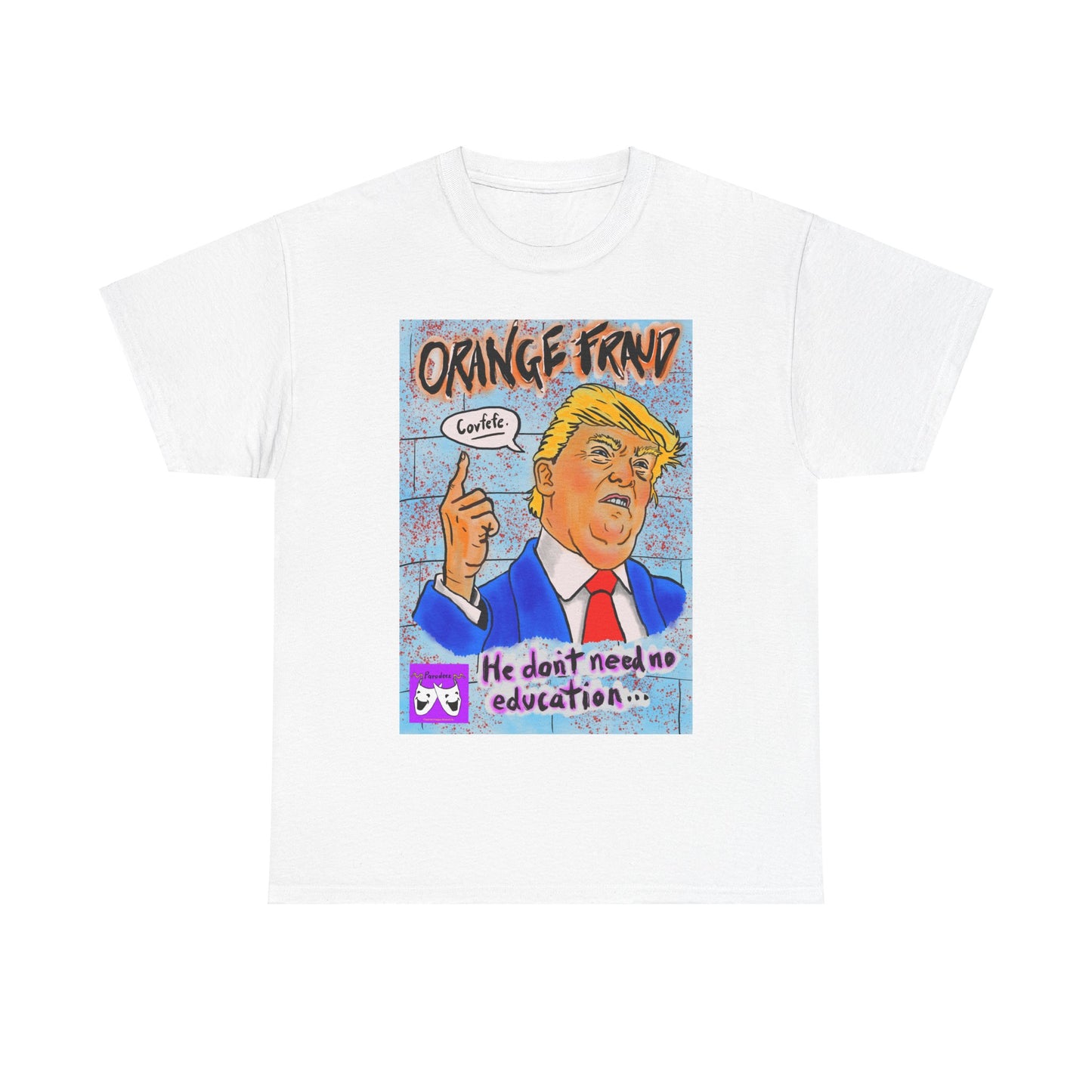 Unisex Heavy Cotton Tee - Orange Fraud, Covfefe