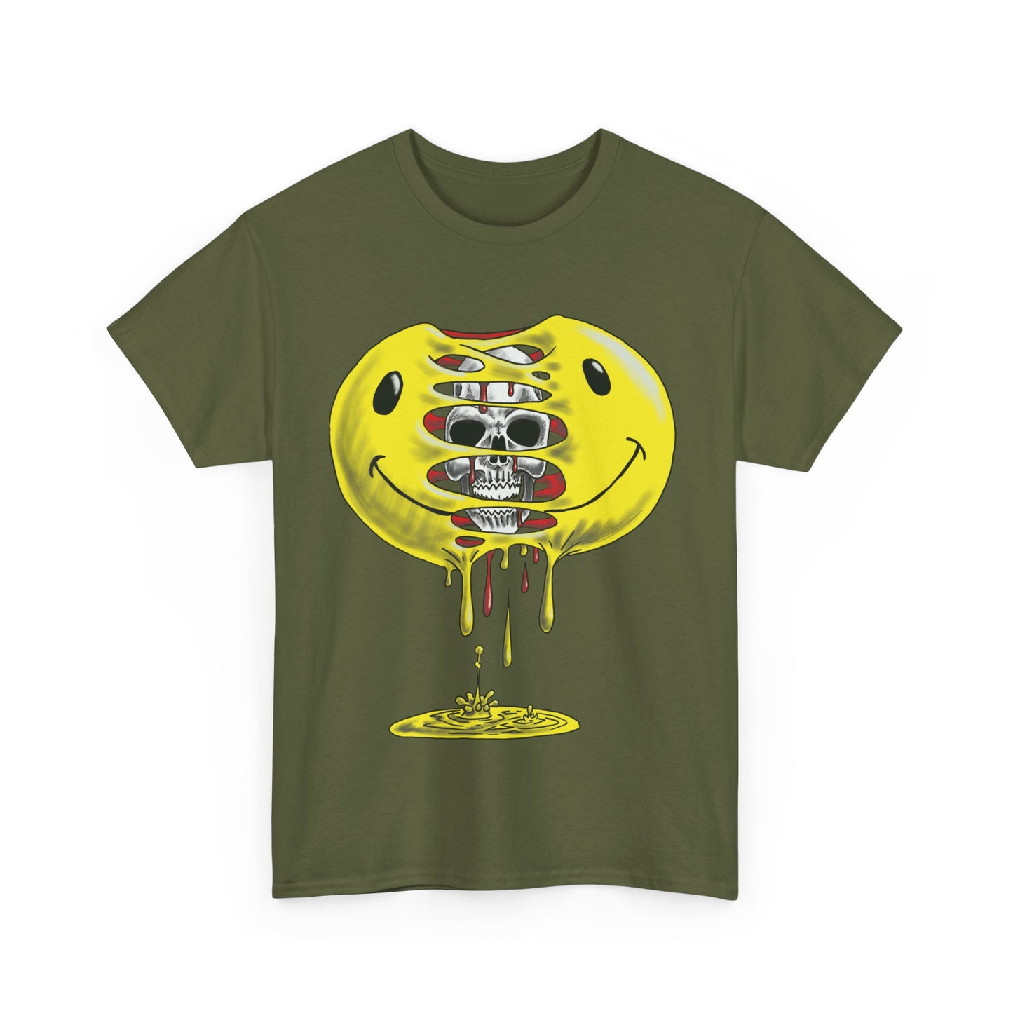 Unisex Heavy Cotton Tee - Torn Smiley