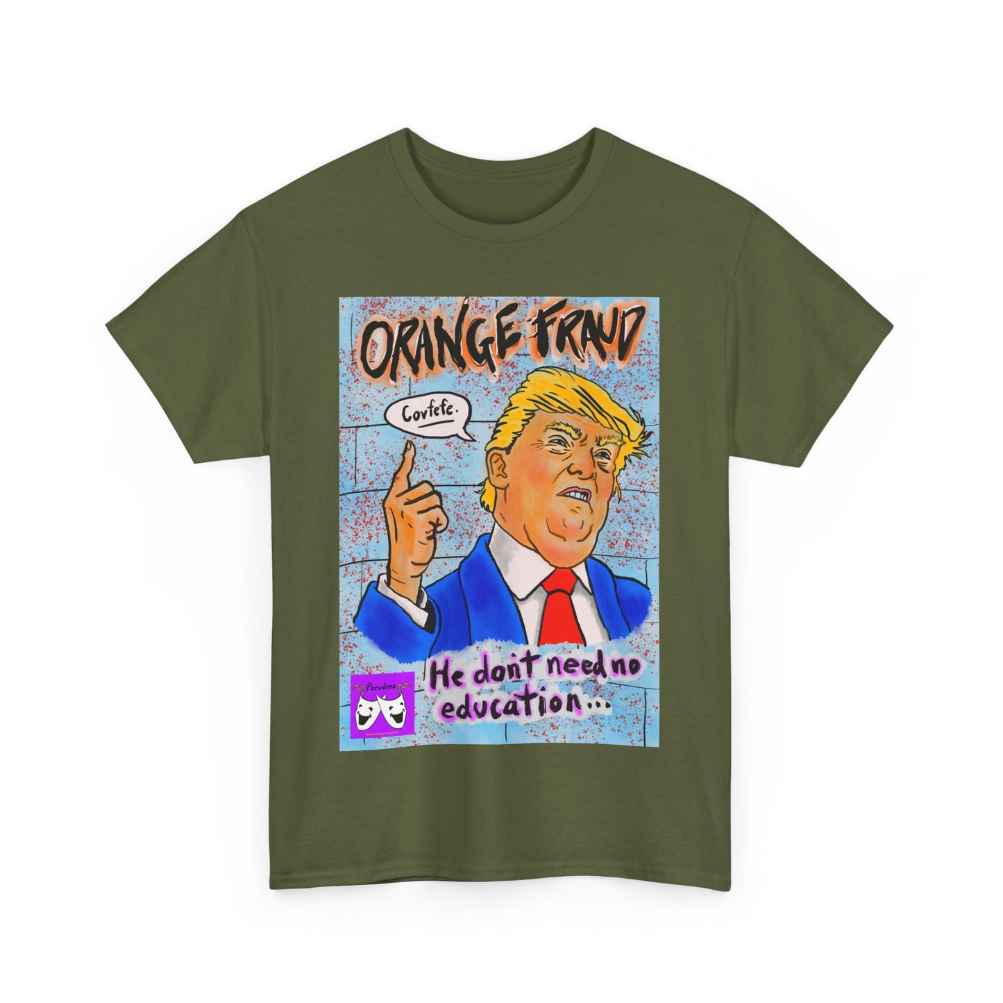 Unisex Heavy Cotton Tee - Orange Fraud, Covfefe