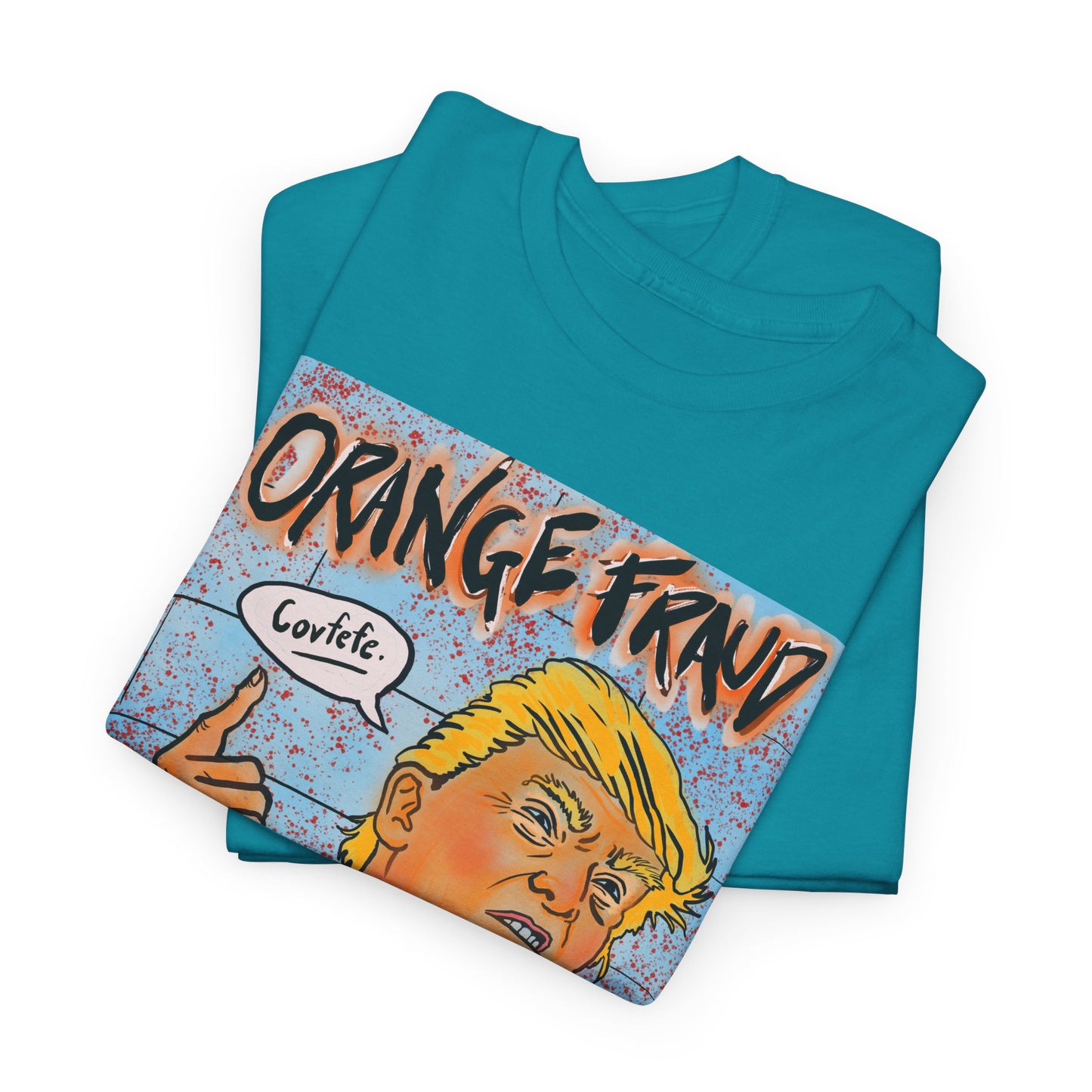 Unisex Heavy Cotton Tee - Orange Fraud, Covfefe