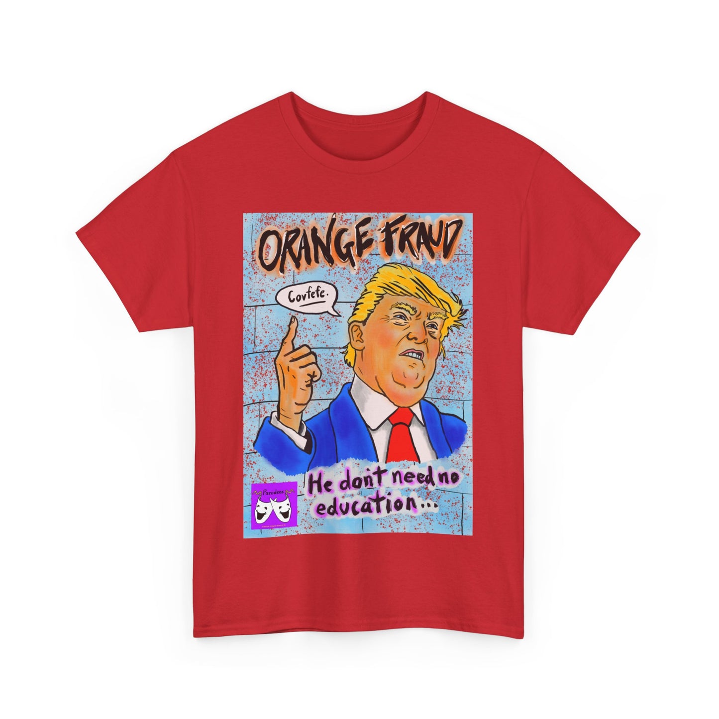 Unisex Heavy Cotton Tee - Orange Fraud, Covfefe