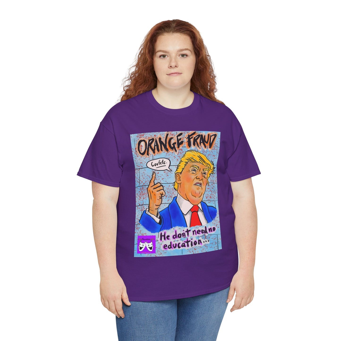 Unisex Heavy Cotton Tee - Orange Fraud, Covfefe