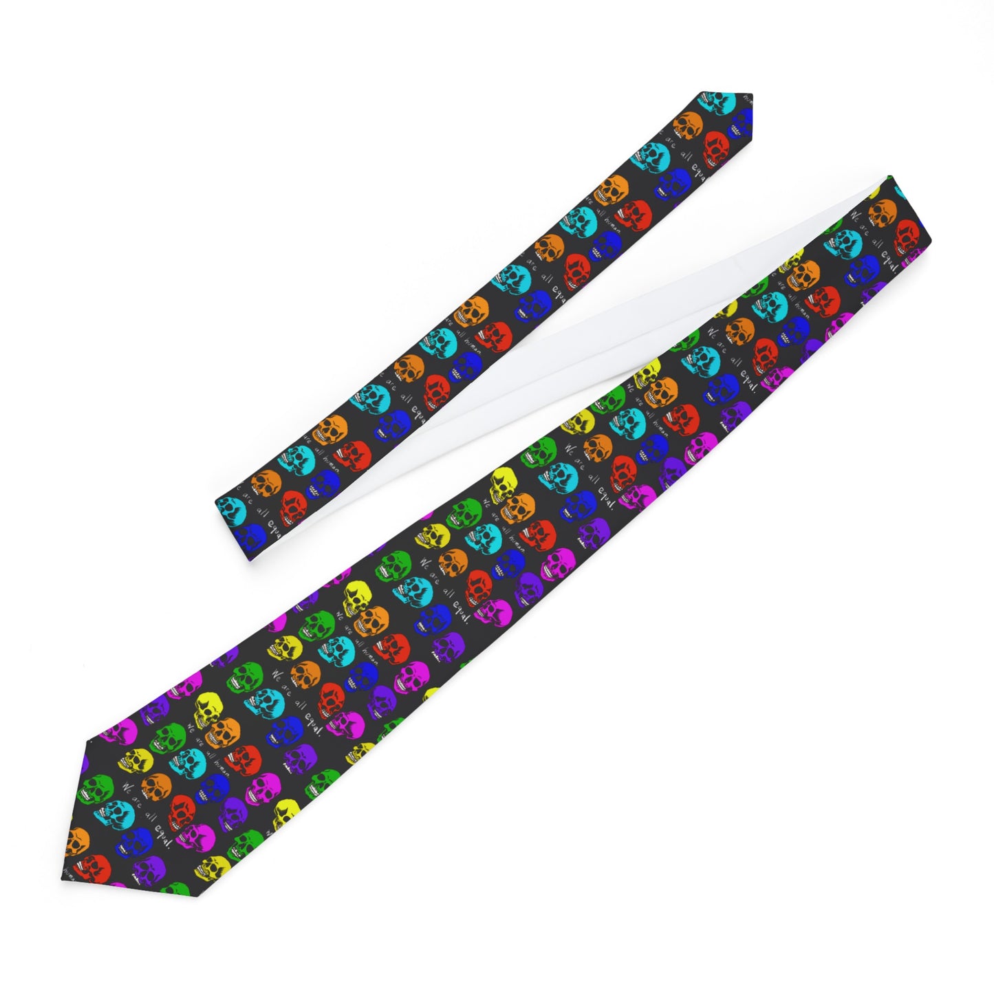 Necktie - Rainbow Skulls