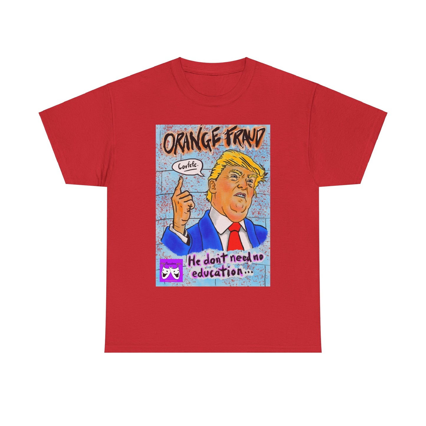 Unisex Heavy Cotton Tee - Orange Fraud, Covfefe
