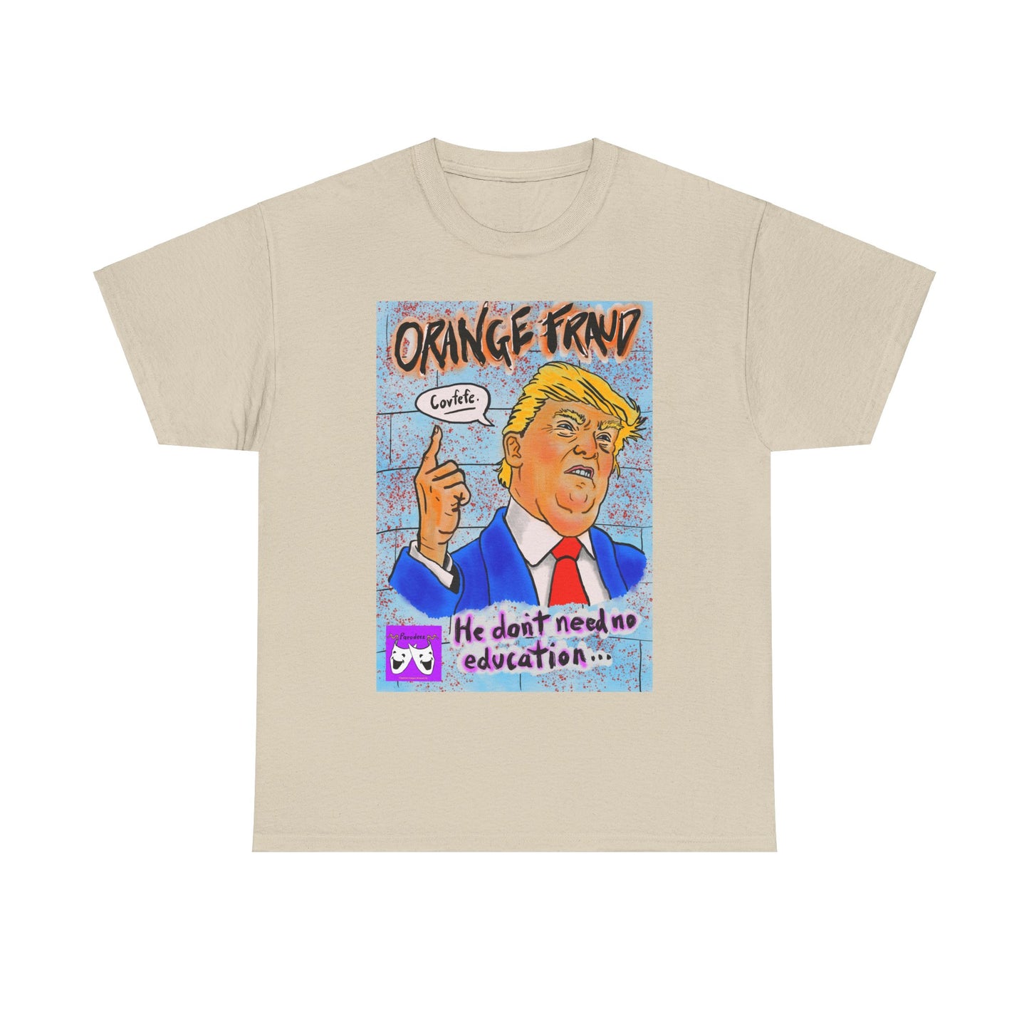 Unisex Heavy Cotton Tee - Orange Fraud, Covfefe