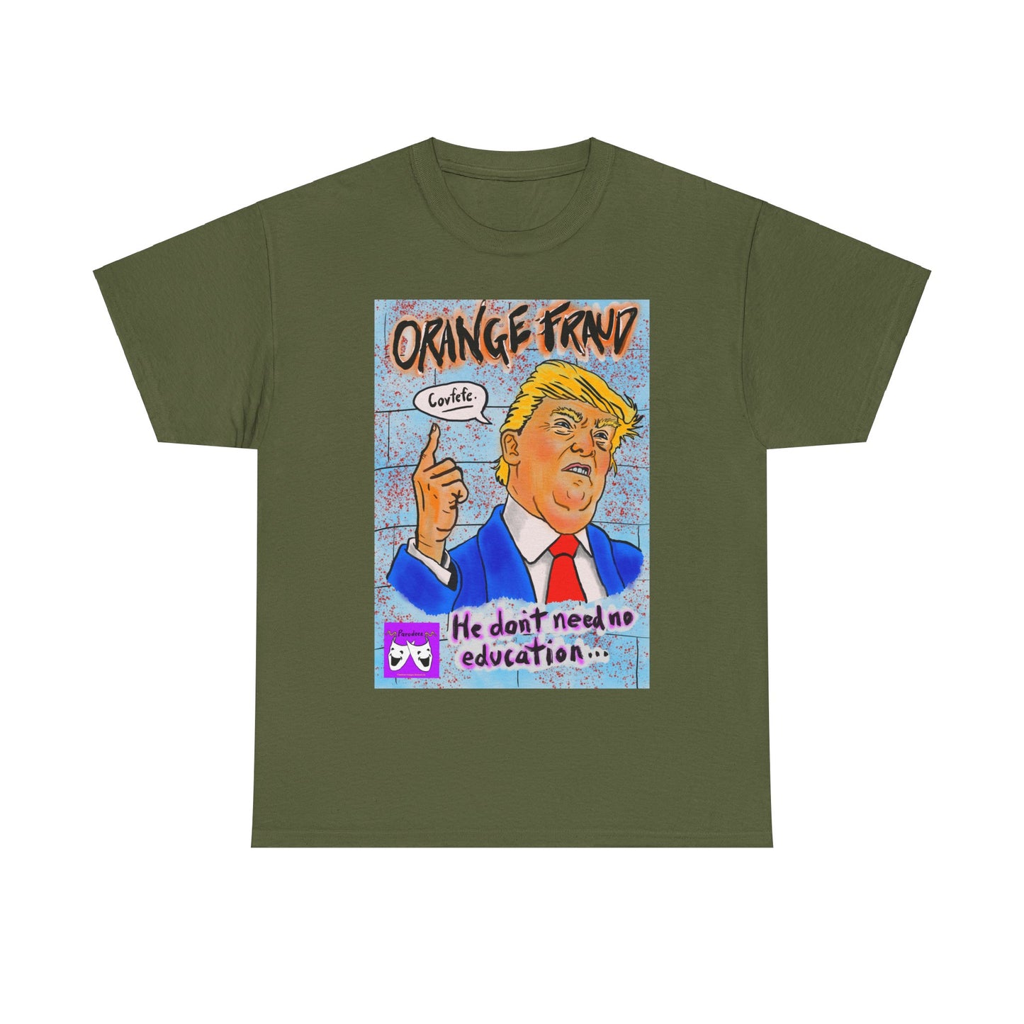 Unisex Heavy Cotton Tee - Orange Fraud, Covfefe