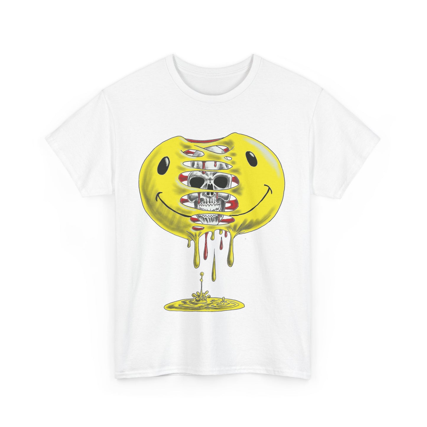 Unisex Heavy Cotton Tee - Torn Smiley
