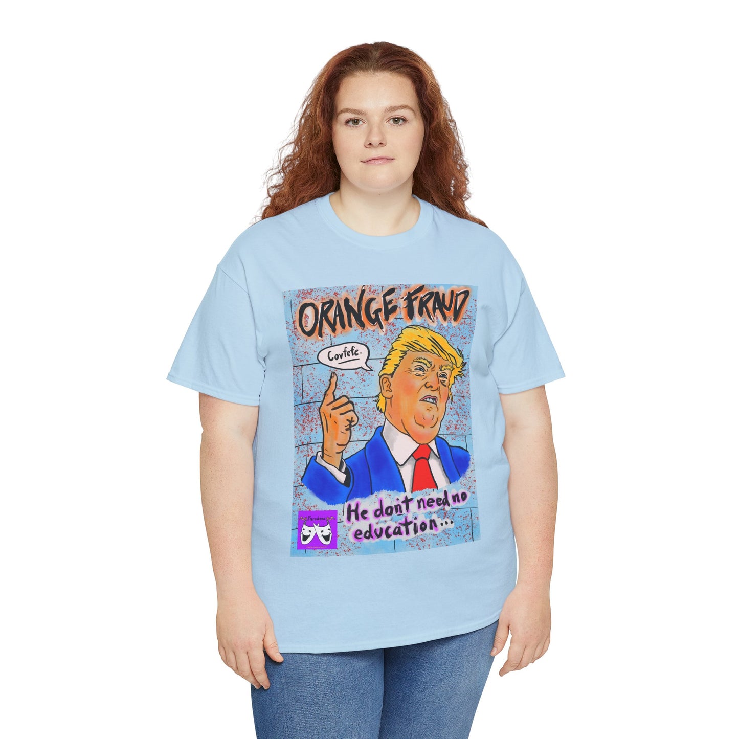 Unisex Heavy Cotton Tee - Orange Fraud, Covfefe
