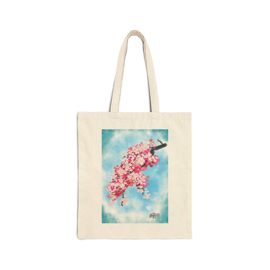 Cotton Canvas Tote Bag - Cherry Blossom