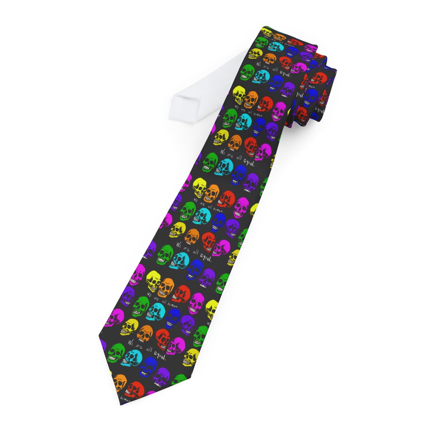 Necktie - Rainbow Skulls