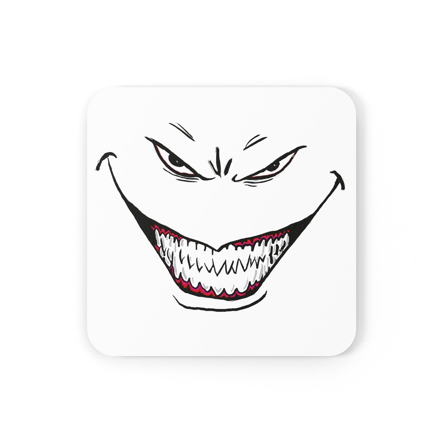 Cork Back Coaster - Evil Grin