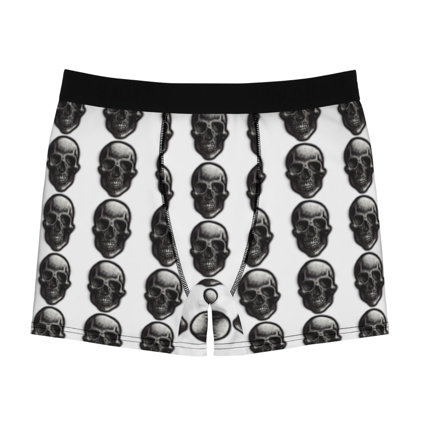 White skull Men's Boxer Briefs (AOP)