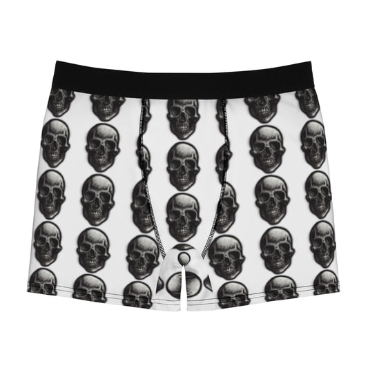 White skull Men's Boxer Briefs (AOP)