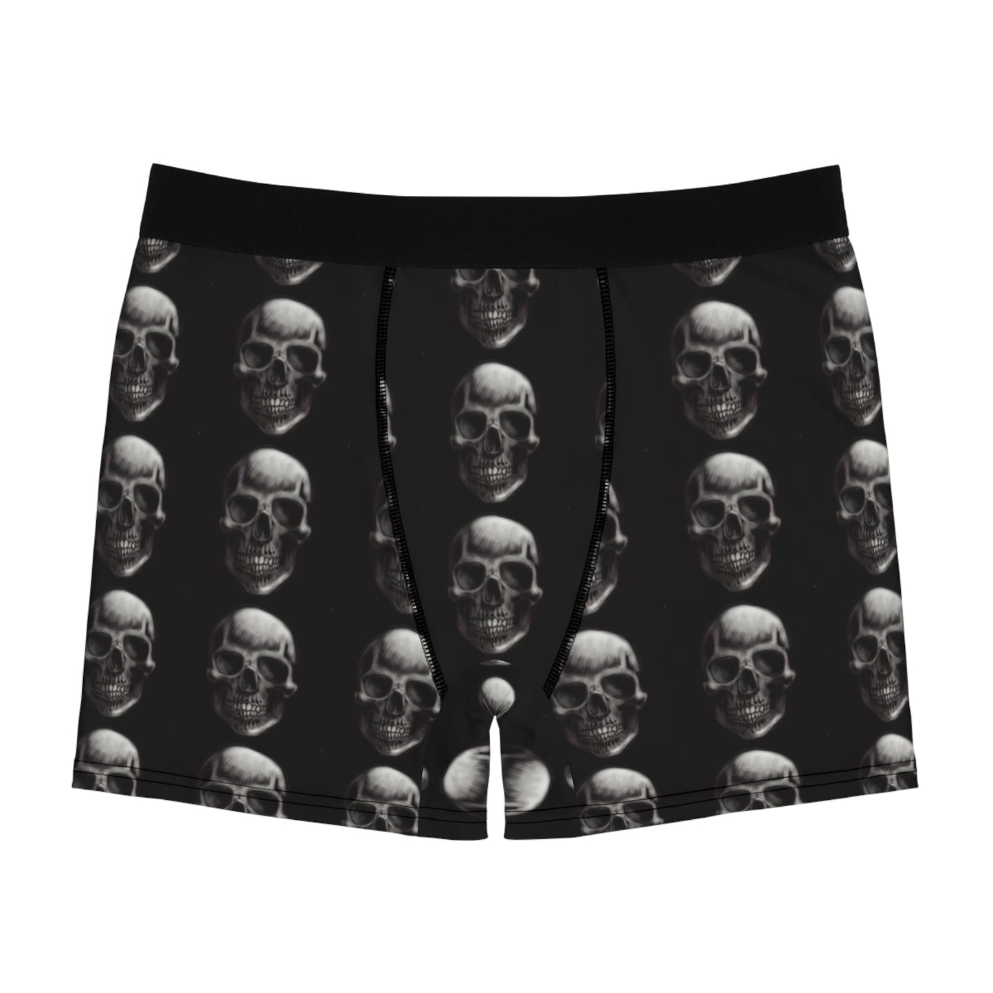 Black skull Men's Boxer Briefs (AOP)