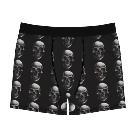 Black skull Men's Boxer Briefs (AOP)